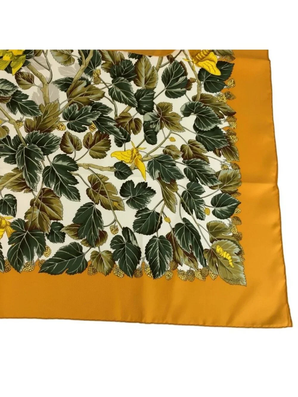 Hermes L'arbre de Soie Carre 90 Orange Silk Scarf - Picture 9 of 9